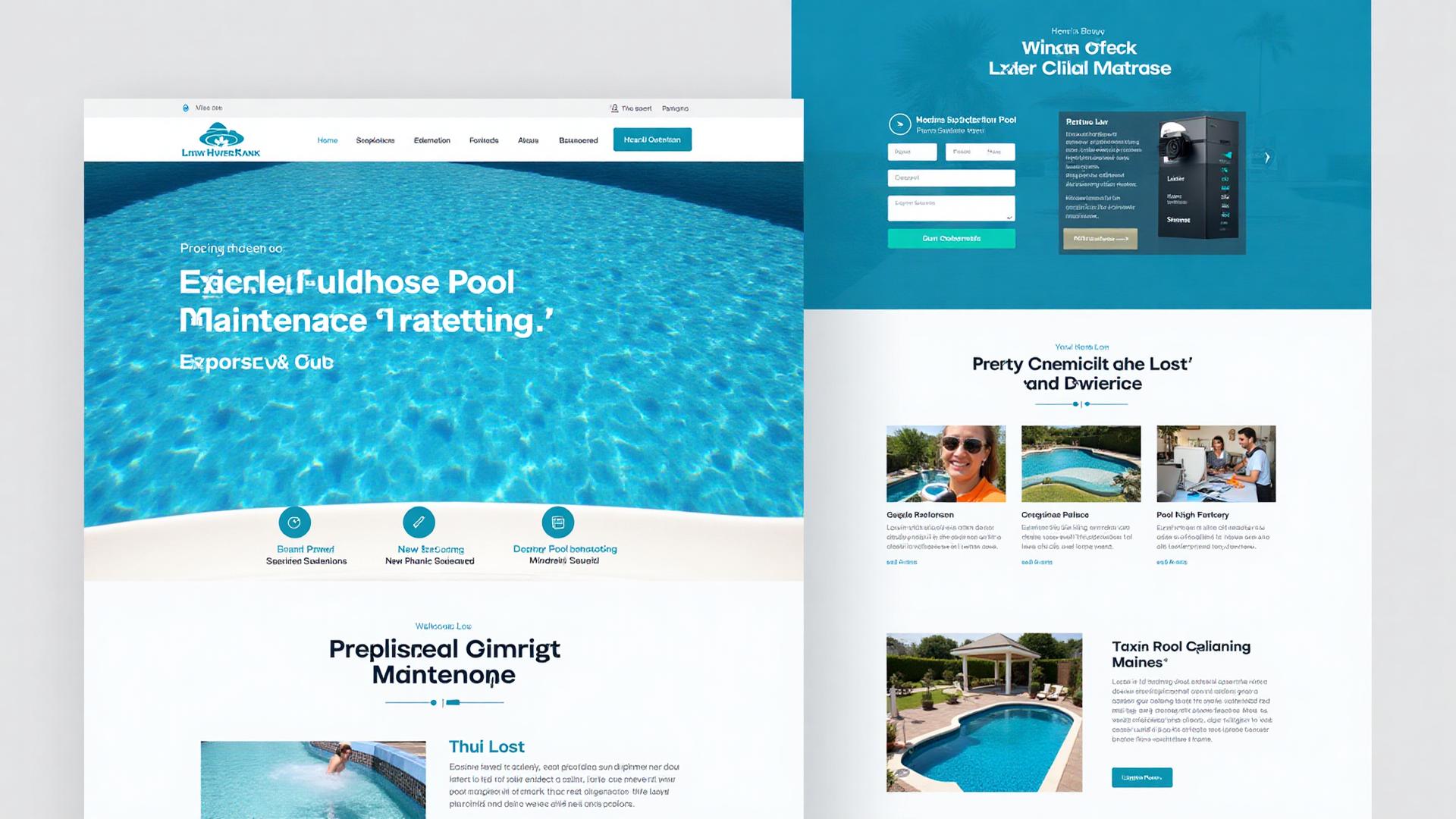 Pool maintenance website mockup