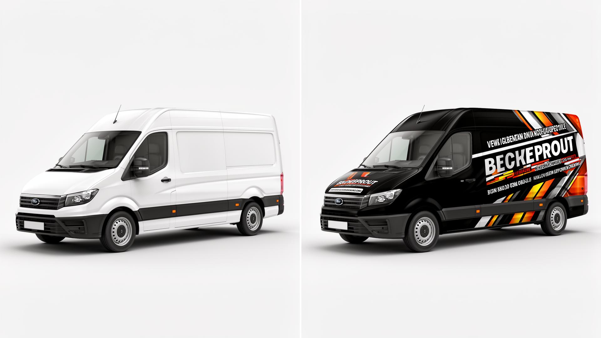 Vehicle branding before and after example 1
